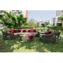 Poly Rattan Sofa Set para muebles de jardín al aire libre o sala de estar